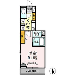 JR東北本線 太子堂駅 徒歩5分の賃貸アパート 1階1Kの間取り