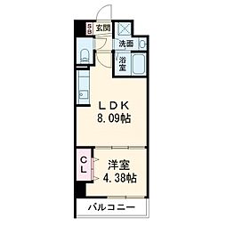 Osaka Metro谷町線 野江内代駅 徒歩8分の賃貸マンション 3階1LDKの間取り