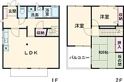 テラスハウス羽中 1階3LDKの間取り