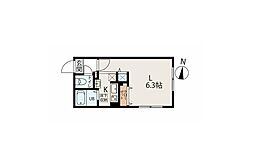 MODULOR氷川台 4階1Kの間取り