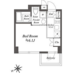 サムティレジデンス浦安 2階1Kの間取り