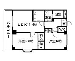 コートベネッセ熊本駅南 901 8階2LDKの間取り
