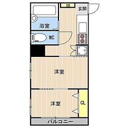 メゾンドシャワー通り 5階1LDKの間取り