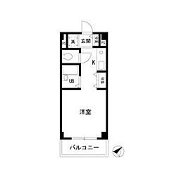日興狛江マンション2 1階ワンルームの間取り