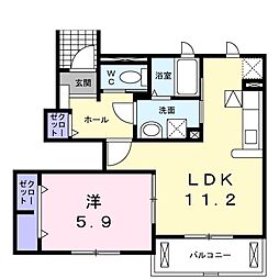 アンダンテモンテ・ウノ 1LDKの間取図画像