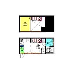 Velo JIYUGAOKA(ヴェロジユウガオカ) 2階ワンルームの間取り