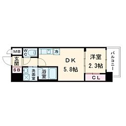 セレニテ南堀江エクラ 11階1DKの間取り