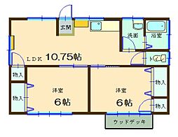 リヴィエール前野Ａ 1階2LDKの間取り