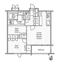 nido SAKURAGAOKA 2階2LDKの間取り