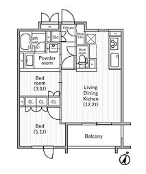nido SAKURAGAOKA 3階2LDKの間取り