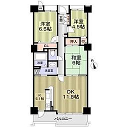 希望ヶ丘グランドハイツ 3階3LDKの間取り