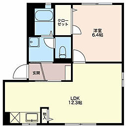 ｃｅｄｌｅ　三番館 2階1LDKの間取り
