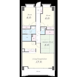 リーフマンション グロリアス 4階3LDKの間取り