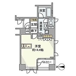 ブランズ京都烏丸御池 3階ワンルームの間取り