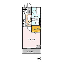 ボナール壱番館 1階1Kの間取り