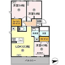 ヴィラ・セレーノ 3階3LDKの間取り