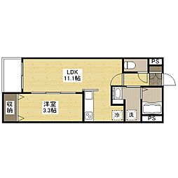 月光福山東弐番館 2階1LDKの間取り