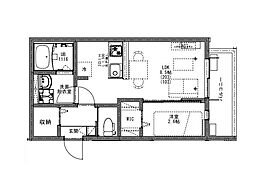 ＫＥＩＡＩ　ＲＥＳＩＤＥＮＣＥ　大和田 2階1LDKの間取り