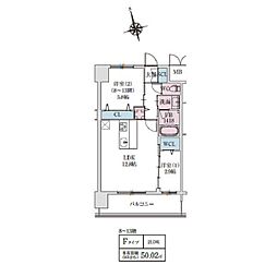 スプランディッドライズ新大阪ノース 1304 13階2LDKの間取り