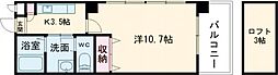 第13平勝ビル 205 2階1Kの間取り
