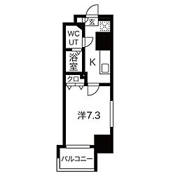 JPレジデンス神戸 3階1Kの間取り