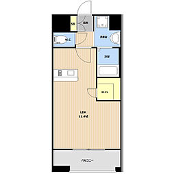 ＬＥＧＥＮＤ水前寺 14階ワンルームの間取り