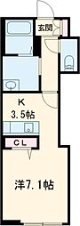 リオリエント益生 1階1Kの間取り