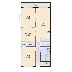 セラヴィ伊勢崎Ａ 2階2SLDKの間取り