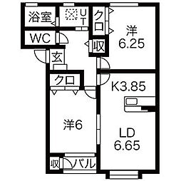間取図画像 2LDK