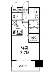エンクレストベイ天神東II 13階1Kの間取り