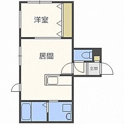 グランディール学園前 4階1LDKの間取り