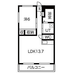 東武伊勢崎線 太田駅 徒歩13分の賃貸マンション 10階1LDKの間取り