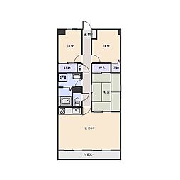 JR両毛線 伊勢崎駅 徒歩36分の賃貸マンション 3階3LDKの間取り