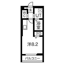 RS Residence 2階ワンルームの間取り