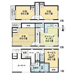 新宿区左門町戸建 3階3SDKの間取り