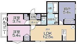 Ｅｓｔ　Ｆｅｌｉｃｉｔａ　押上 201 2階2SLDKの間取り