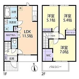 Albi e Mela（アルビ　エ　メラ）　A 1階3LDKの間取り