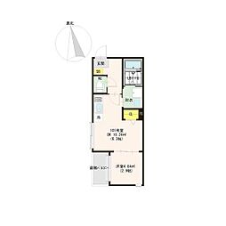 アストレア長町 1階1DKの間取り