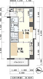 グレース仙台南 5階1LDKの間取り