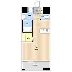 ＬＥＧＥＮＤ水前寺 9階ワンルームの間取り