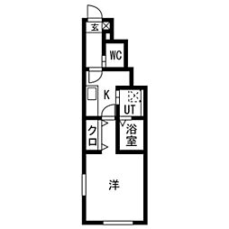 Mid Fair(ミッドフェア) 101 1階1Kの間取り