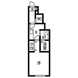 Mid Fair(ミッドフェア) 103 1階1Kの間取り