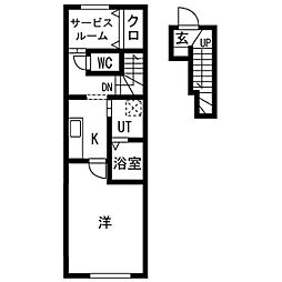 Mid Fair(ミッドフェア) 203 2階1SKの間取り