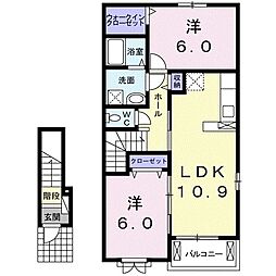 シュウプリングA 2LDKの間取図画像