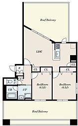S-FORT亀戸 12階2LDKの間取り