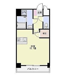 ラ・ビーナスNishisenba 5階ワンルームの間取り