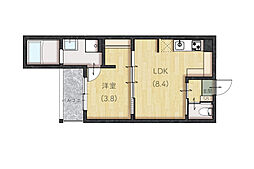 plano南蔵王 1階1LDKの間取り