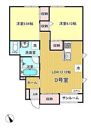 Claudia　I 1階2LDKの間取り