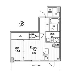 JMFResidence町田 5階1LDKの間取り