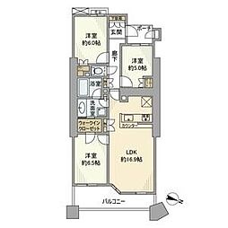 ヨコハマタワーリングスクエア　ザ・イースト 23階3LDKの間取り